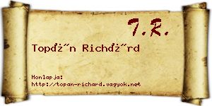 Topán Richárd névjegykártya
